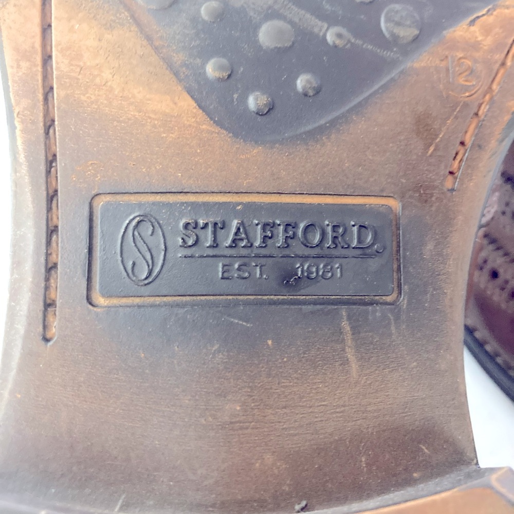 Mens Stafford Leather Shoes Size 12M - Picture 5 of 8